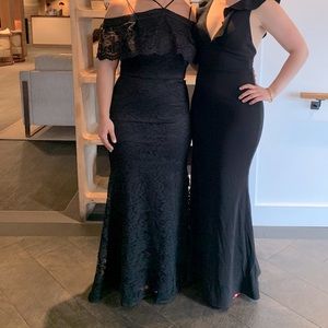 Nicole Miller black maxi lace dress